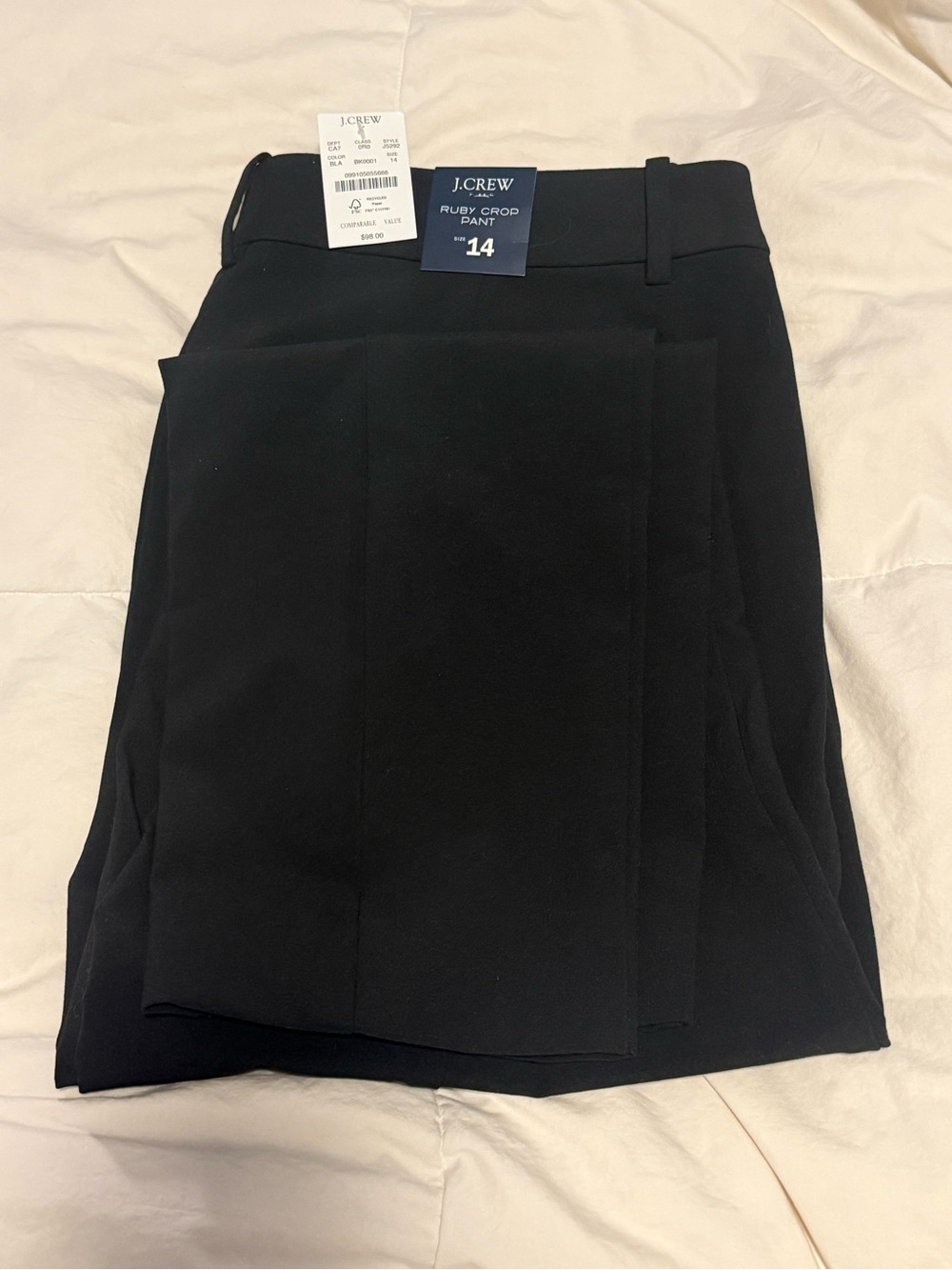 NWT - J.Crew Women’s Ruby Crop Pant - Black  - Size 14